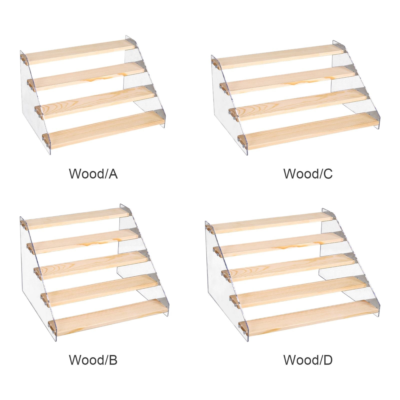 Wooden Ladder Display Shelf Countertop Cabinets Organizer Rack for Toy Cosmetics Kitchen Spices