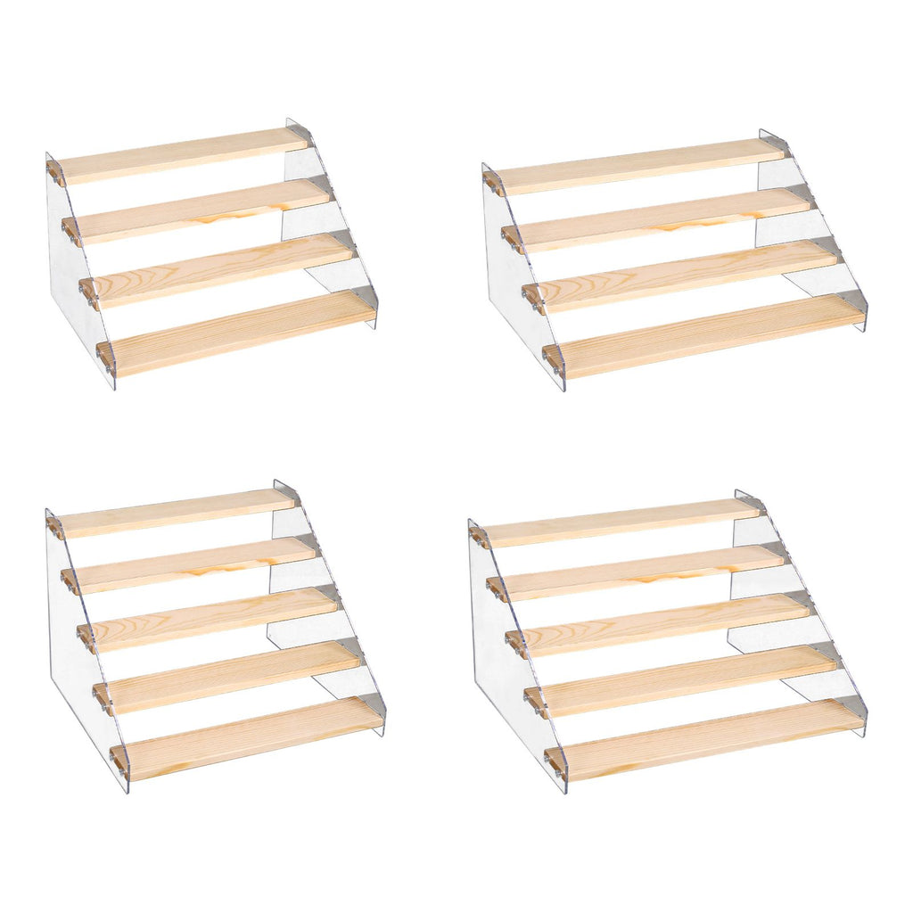 Wooden Ladder Display Shelf Countertop Cabinets Organizer Rack for Toy Cosmetics Kitchen Spices