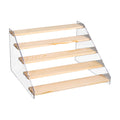 Wooden Cupcake Stand 5 Tiers 15.7in Wide Acrylic Side Panel Strong Wood Large Display Riser