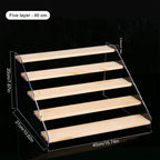 Wooden Cupcake Stand 5 Tiers 15.7in Wide Acrylic Side Panel Strong Wood Large Display Riser