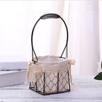 Iron Flower Baskets for Wedding Favors Floral Arrangement Flower Basket Succulent Greenery Baskets