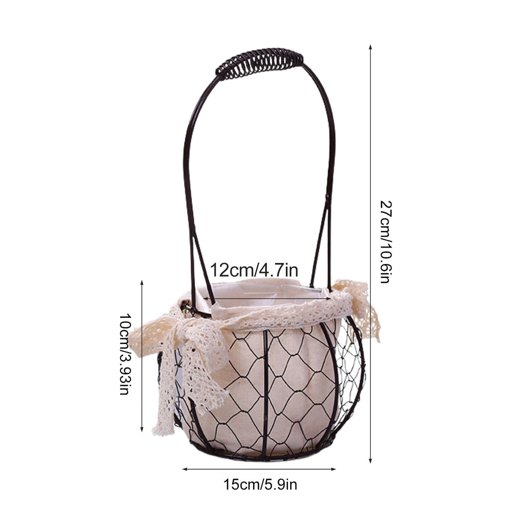Iron Flower Baskets for Wedding Favors Floral Arrangement Flower Basket Succulent Greenery Baskets