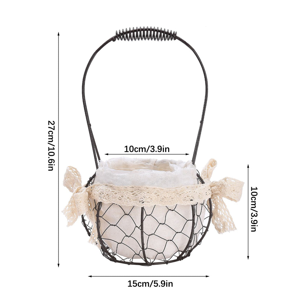 Iron Flower Baskets for Wedding Favors Floral Arrangement Flower Basket Succulent Greenery Baskets