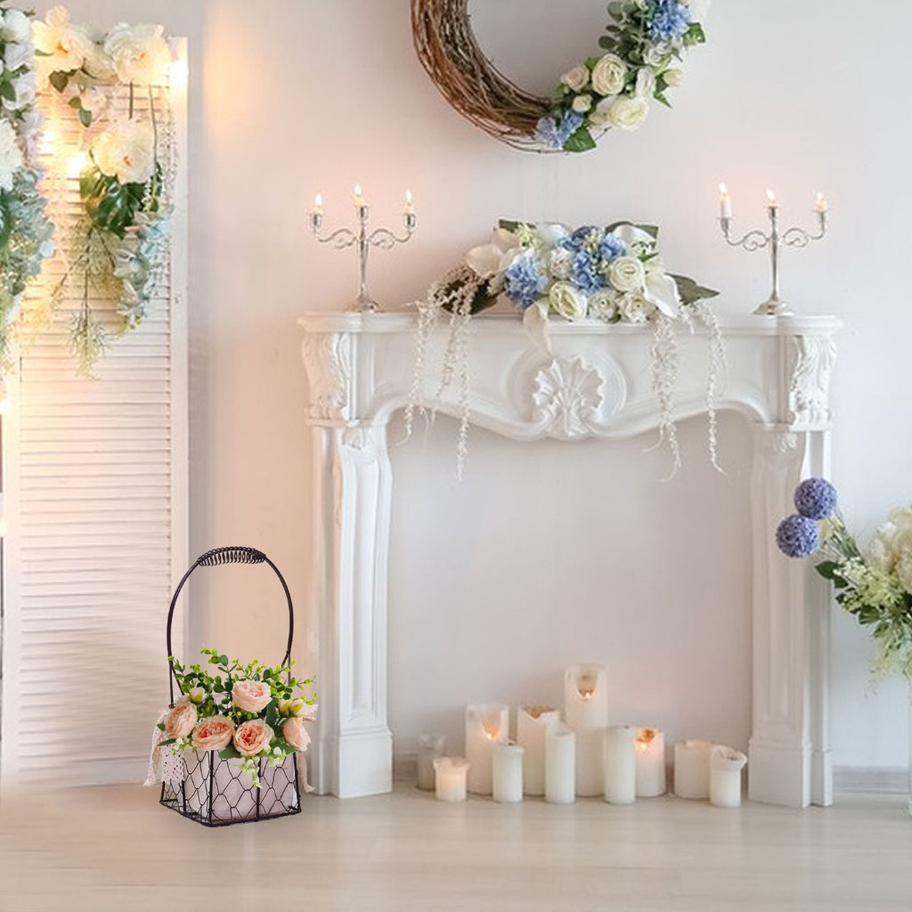 Iron Flower Baskets for Wedding Favors Floral Arrangement Flower Basket Succulent Greenery Baskets