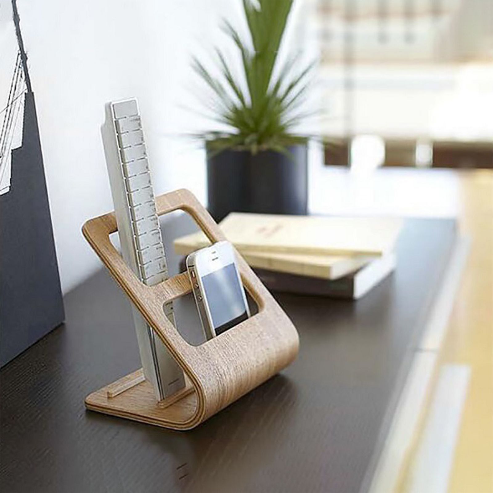 Table Storage Rack Simple Living Room Multi Functional Remote Control Rack Curved Wooden Support