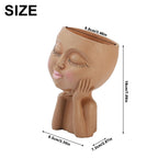 Mannequin Resin Cheek Resting Flower Pot Face Flower Pot