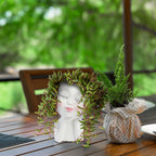 Mannequin Resin Cheek Resting Flower Pot Face Flower Pot