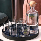 Bedside Glass Pitcher Set 4 Cups Lid 1200ml Capacity Drinking Glasses for Nightstand Colorful