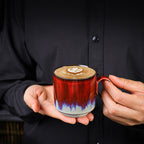 2pcs Ceramic Coffee Mug Special Active Glaze Large Coffee Mug for Office 150ml Capacity Green