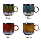 2pcs Ceramic Coffee Mug Special Active Glaze Large Coffee Mug for Office 150ml Capacity Green