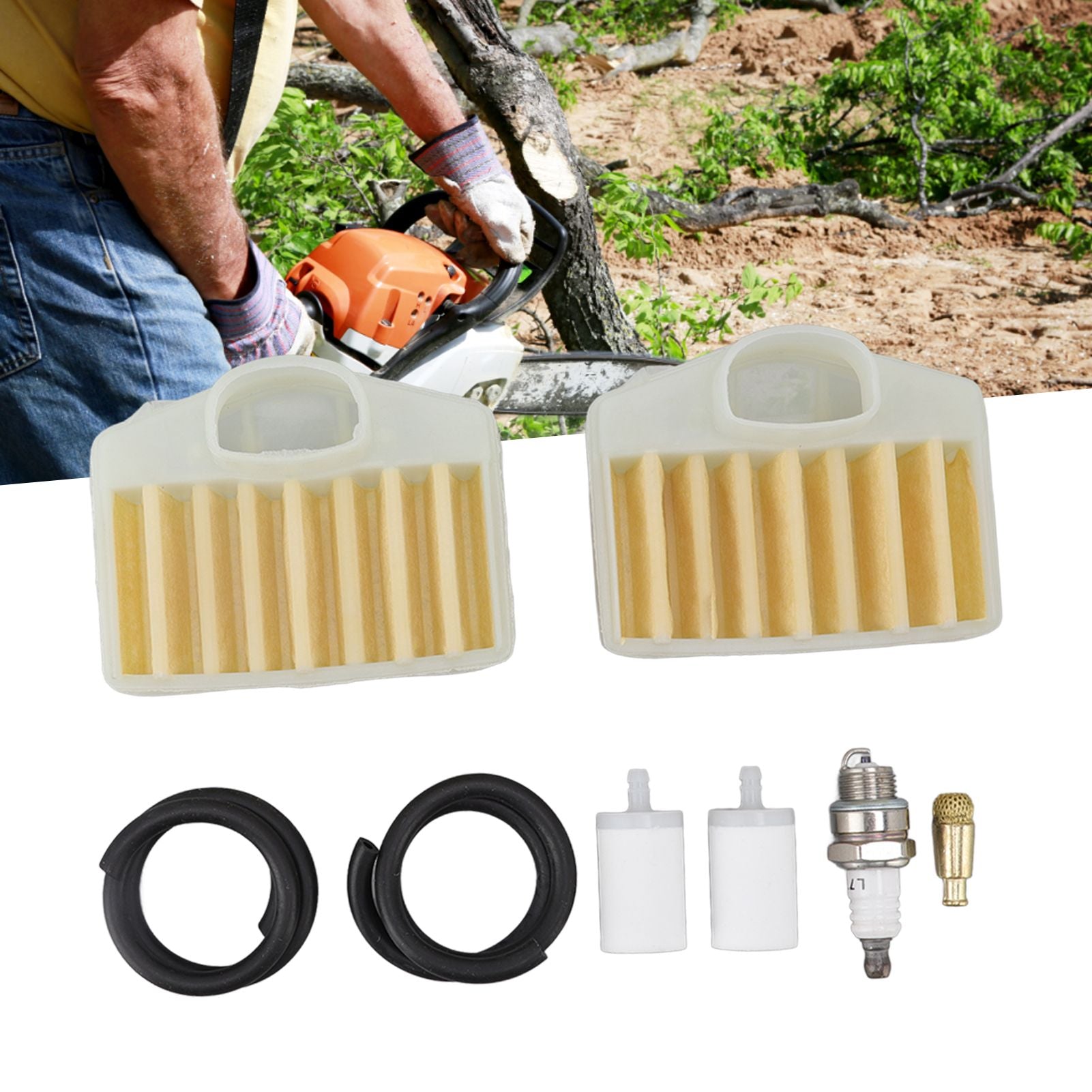 Chainsaw Air Filter Kit Professional Chainsaw Air Filter Spark Plug Set for Husqvarna 362 365 371 372 372XP Chainsaws