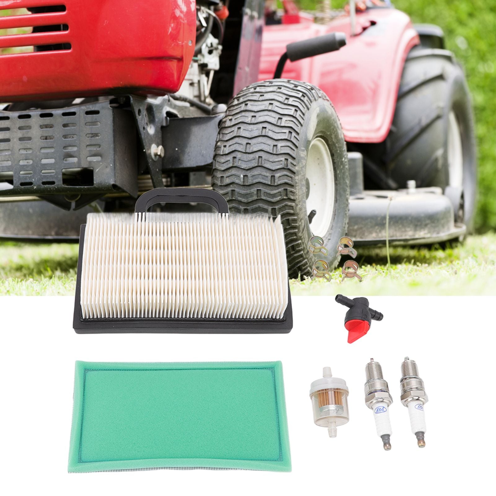 Lawn Mower Air Filter Set Air Filter Sparking Plug Valve Replacement Lawn Tractor Parts for BS