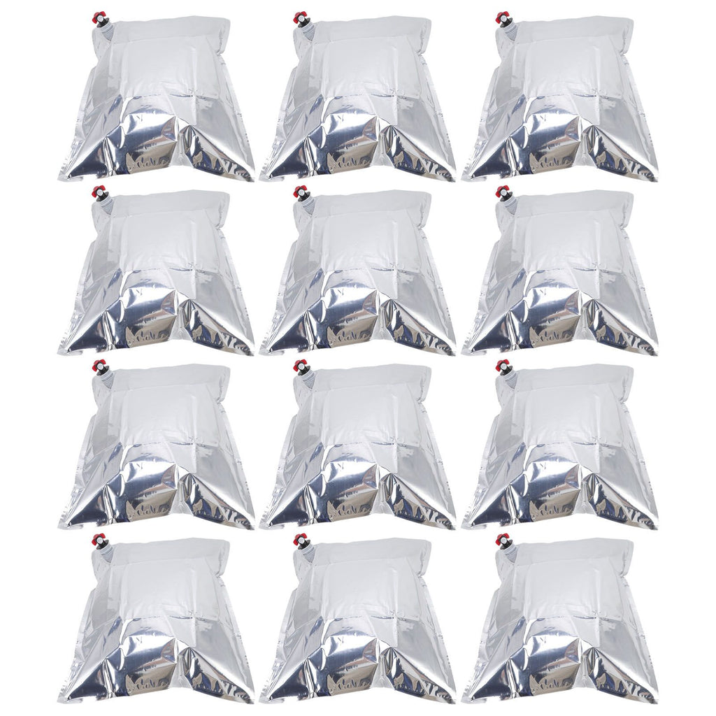 12PCS Water Storage Container Foldable Heat Preservation Emergency Water Bag with Tap for Camping