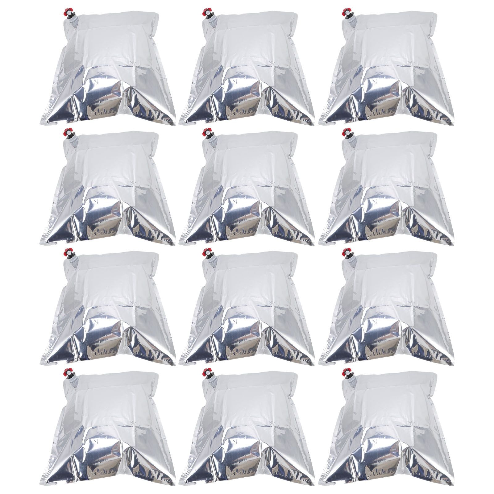 12PCS Water Storage Container Foldable Heat Preservation Emergency Water Bag with Tap for Camping