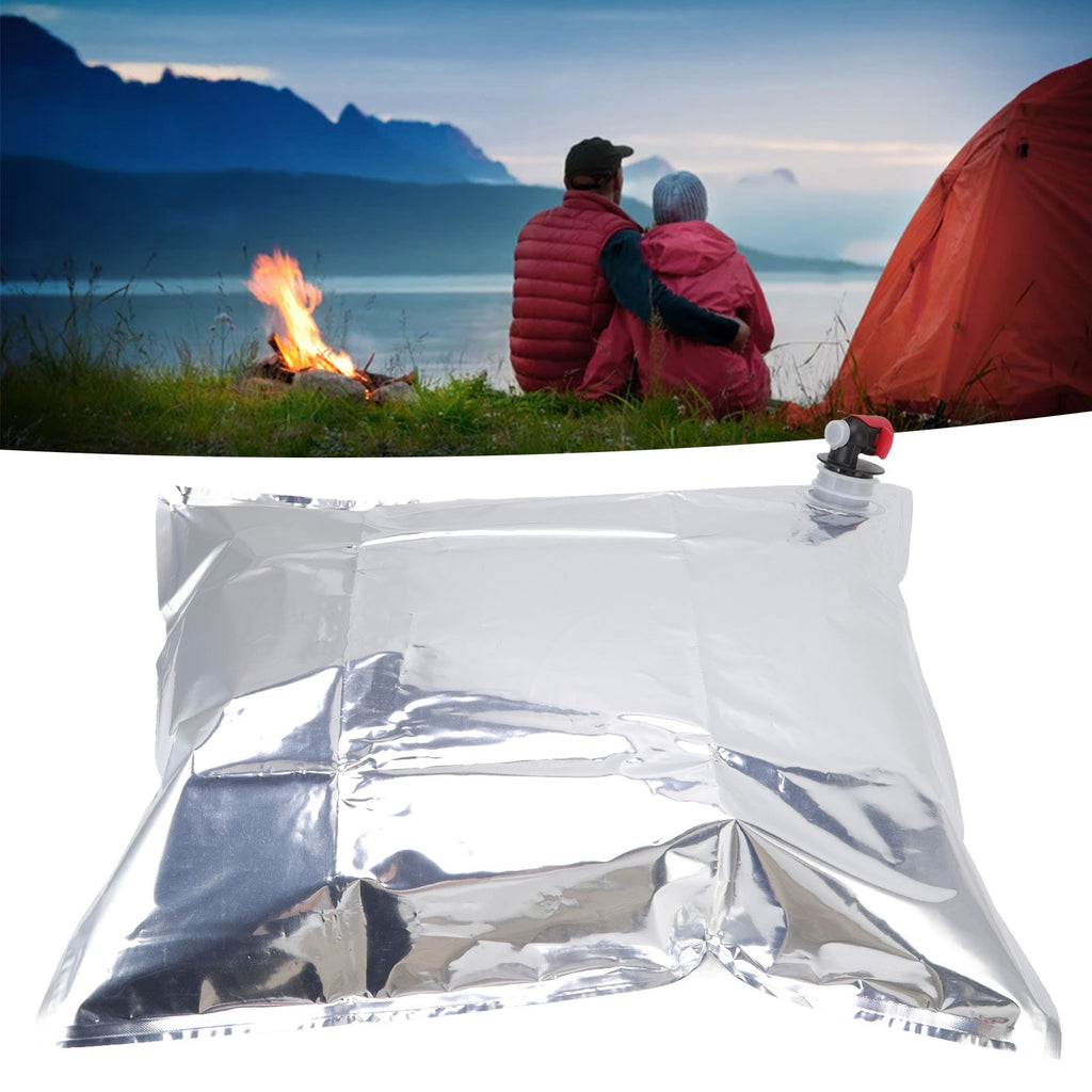12PCS Water Storage Container Foldable Heat Preservation Emergency Water Bag with Tap for Camping