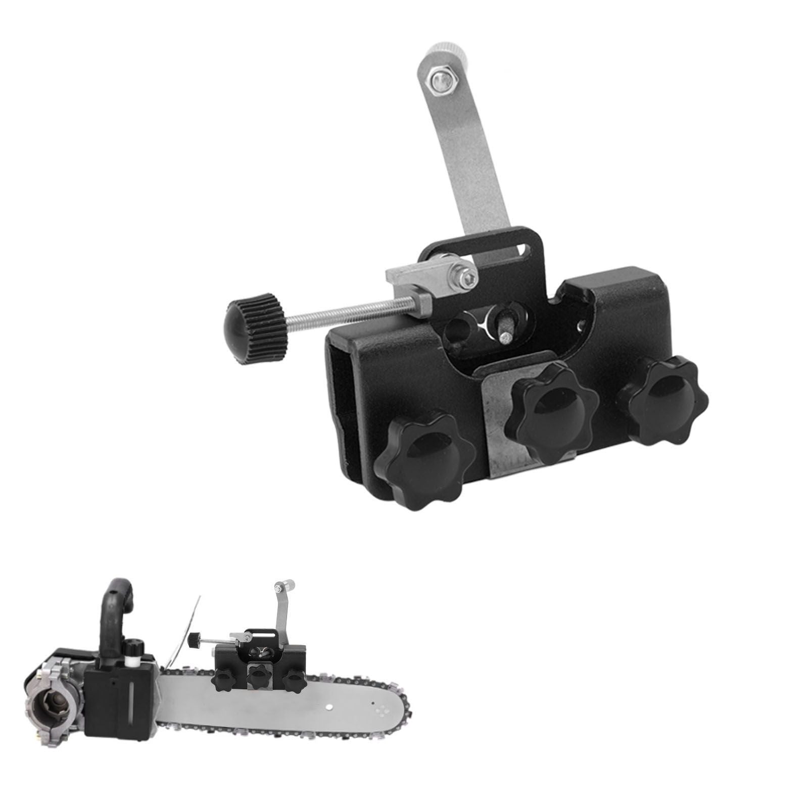 Chainsaw Sharpener Portable Lightweight Hand Crank Chain Sharpening Jig for Electric Saws Black