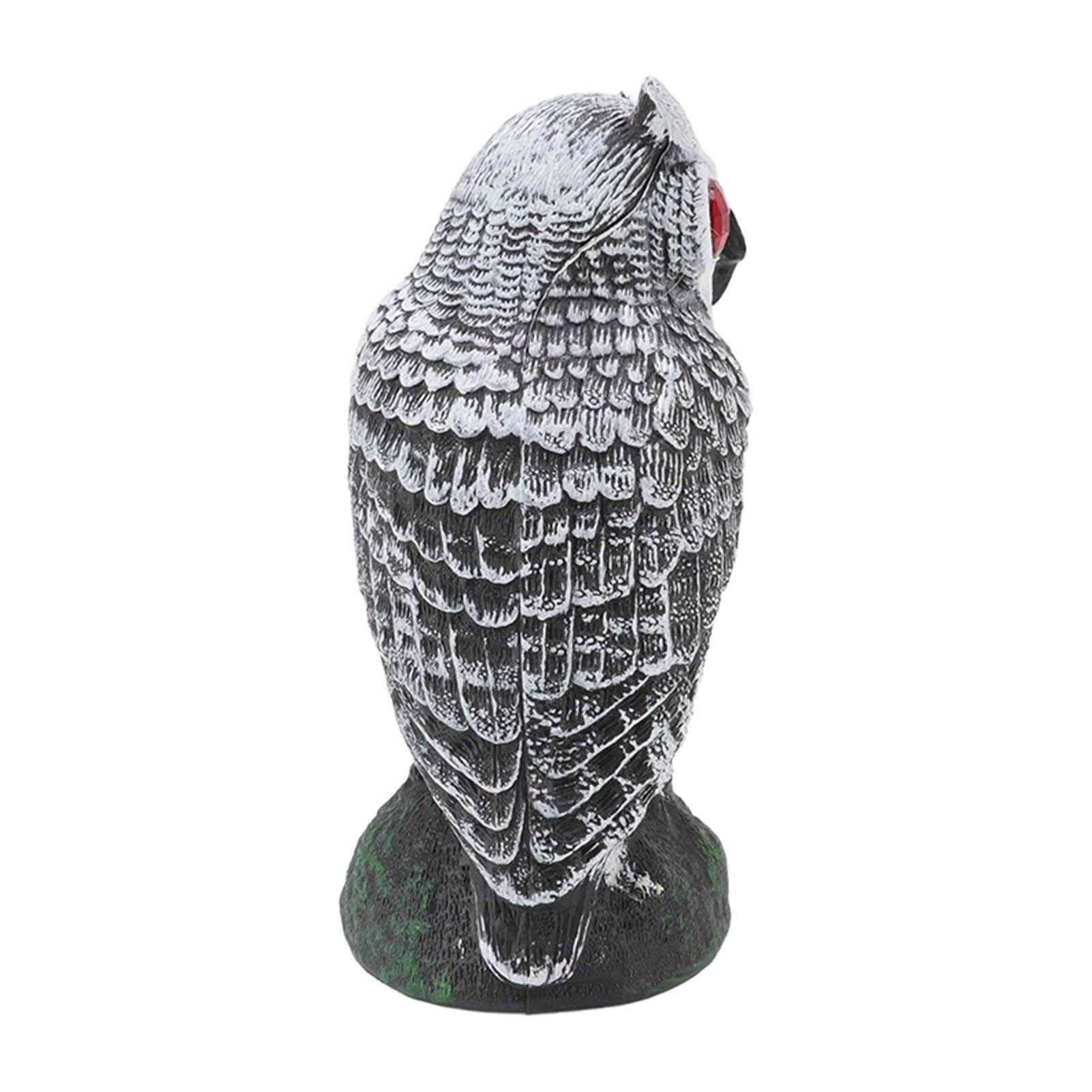 Owl Bird Deterrent Garden Plastic Red Eyes Owls to Keep Birds Away Fine Details Wear Resistant Owls to Keep Birds Away Elbow Cat Plain White