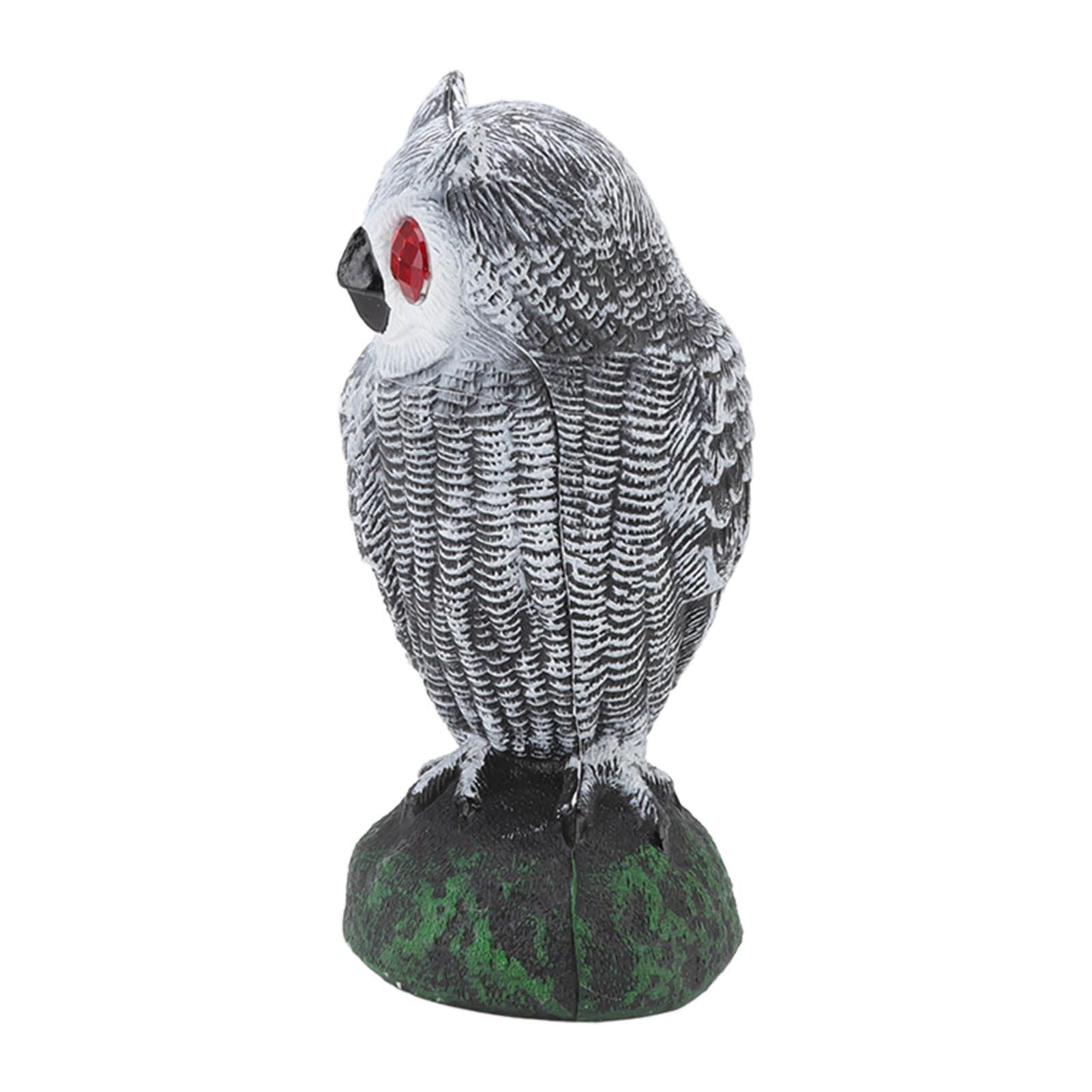 Owl Bird Deterrent Garden Plastic Red Eyes Owls to Keep Birds Away Fine Details Wear Resistant Owls to Keep Birds Away Elbow Cat Plain White