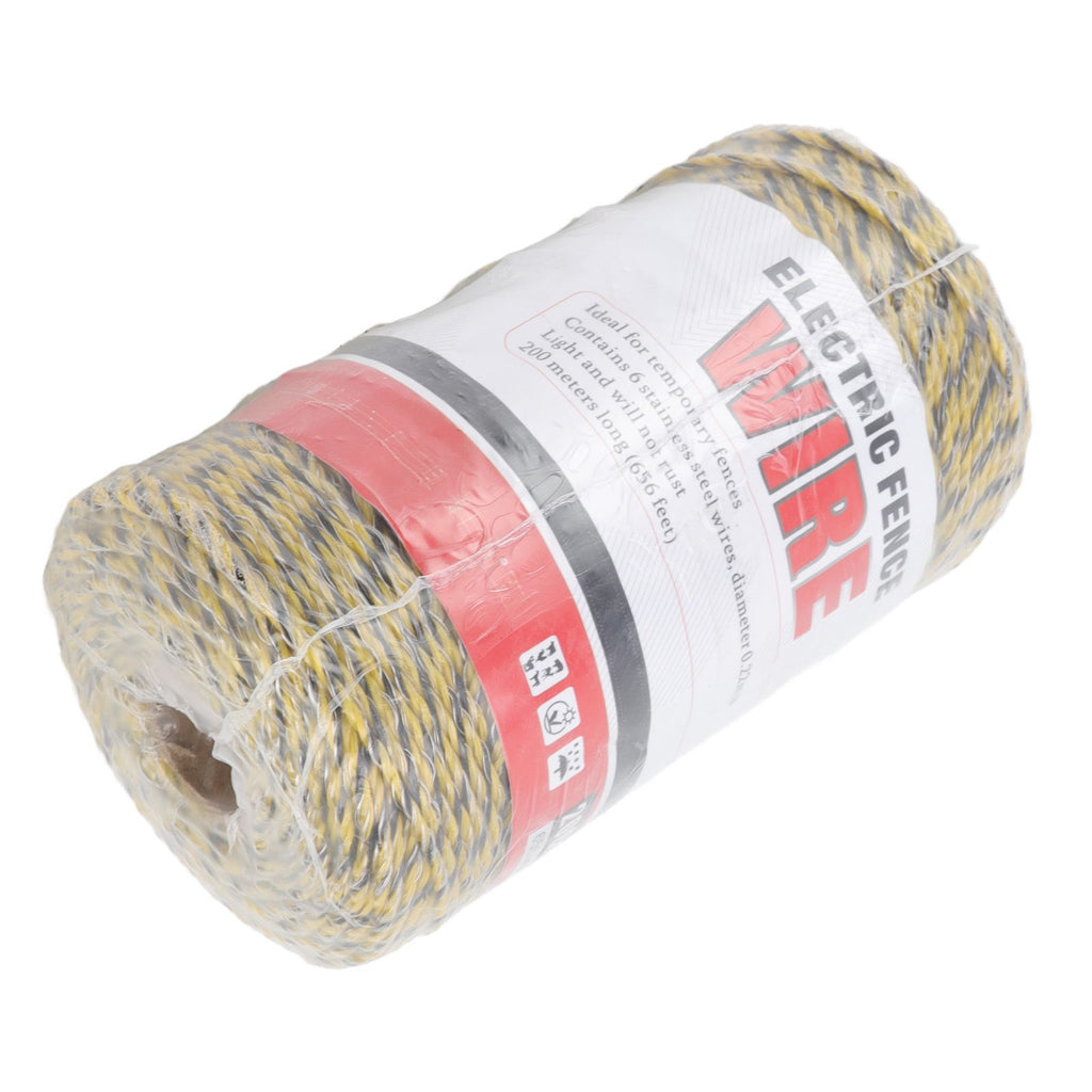 Electric Fence Polywire 6 Strand Stainless Steel 200M Poly Wire for Farm Protection MLD‑040C