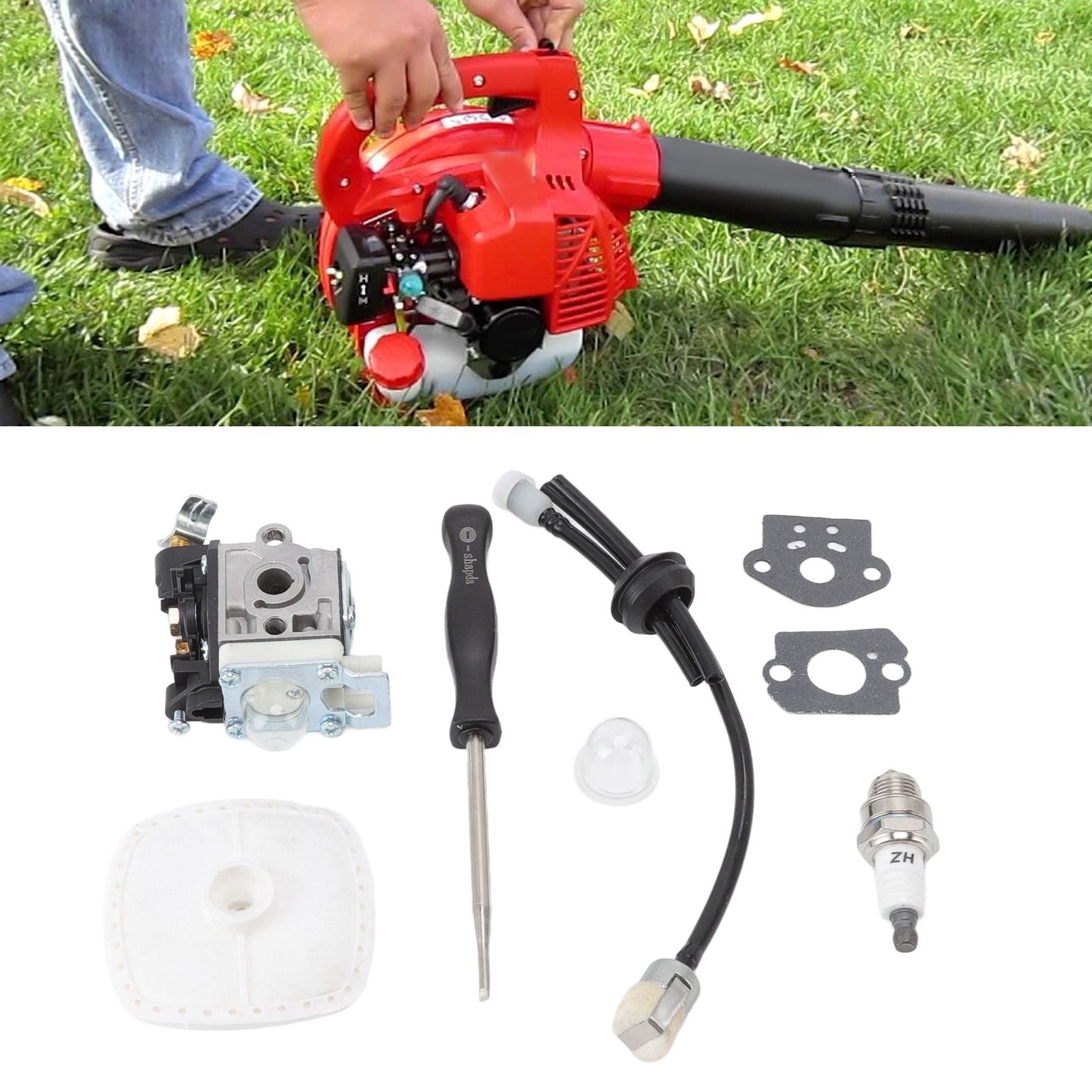 Leaf Blower Carburetor Kit Gasket Primer Bulb Cover Fuel Line Assembly Filter A021003660 for PB 250