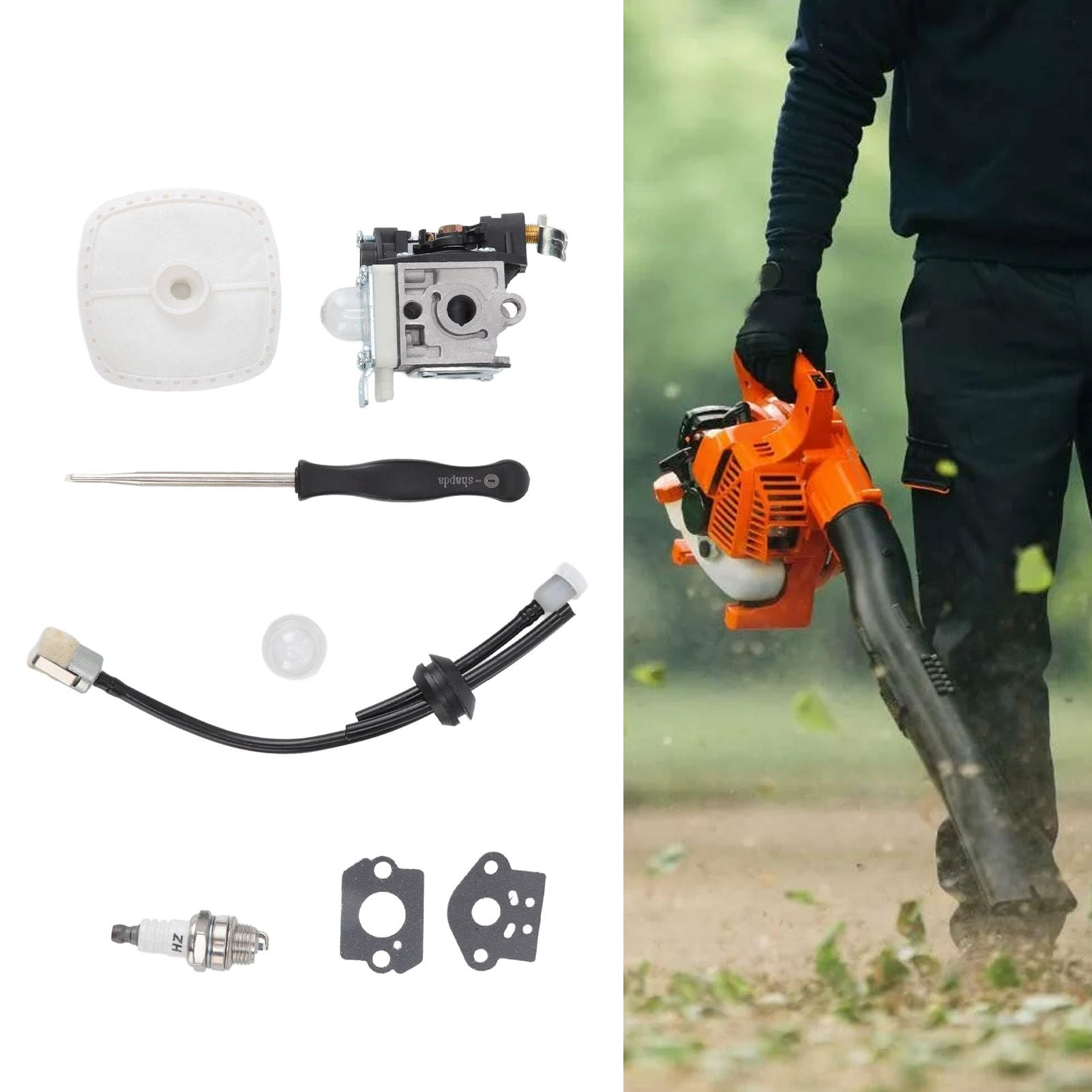 Leaf Blower Carburetor Kit Gasket Primer Bulb Cover Fuel Line Assembly Filter A021003660 for PB 250