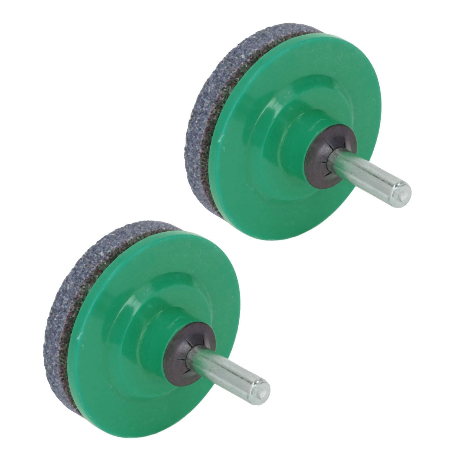 2Pcs Lawn Mower Blade Sharpener Stainless Steel ABS Drill Blade Accessories for Garden Courtyard Green