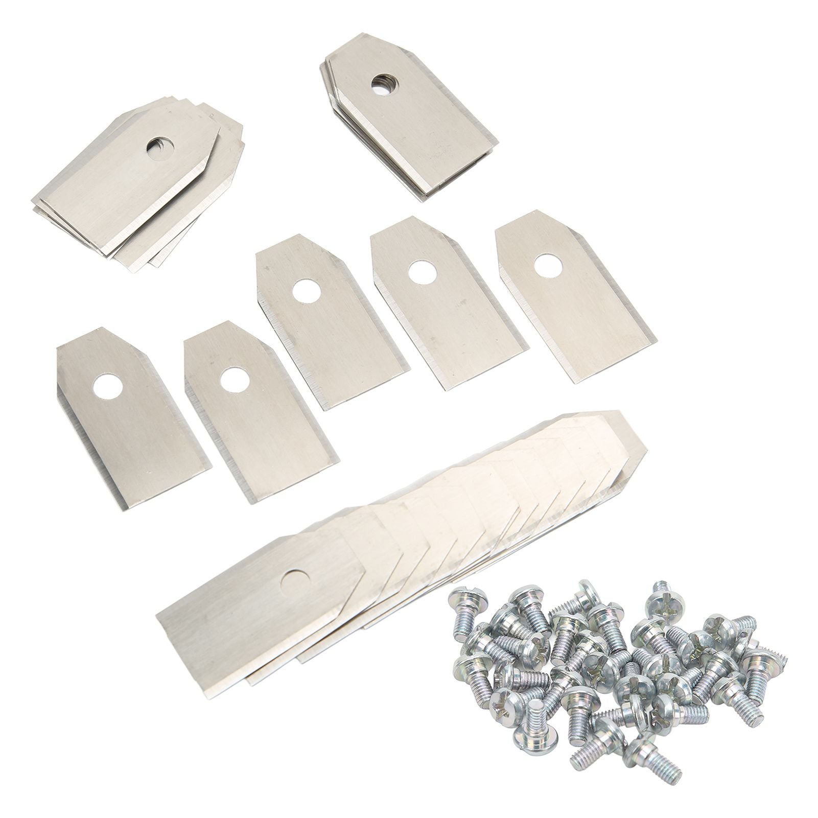 30PCS Stainless Steel Lawn Mower Blade Silver Weather Resistant Lawn Mower Replacement Blade for Husqvarna