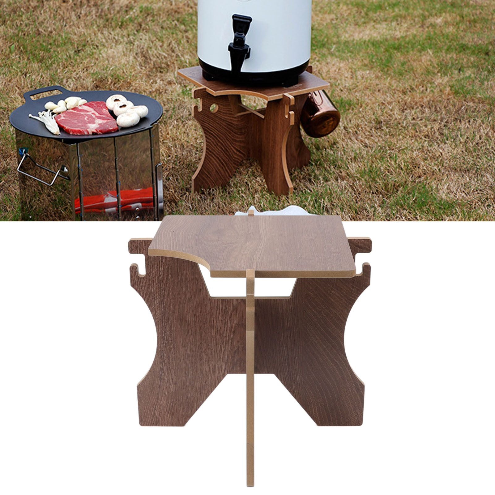 Outdoor Camping Bucket Rack MDF Cup Hanging Design Folding Portable Storage Rack for Hiking Picnics