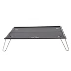 Outdoor Folding Table Aluminum Alloy Stainless Steel Black Portable Picnic Table for Camping Traveling Mountaineering