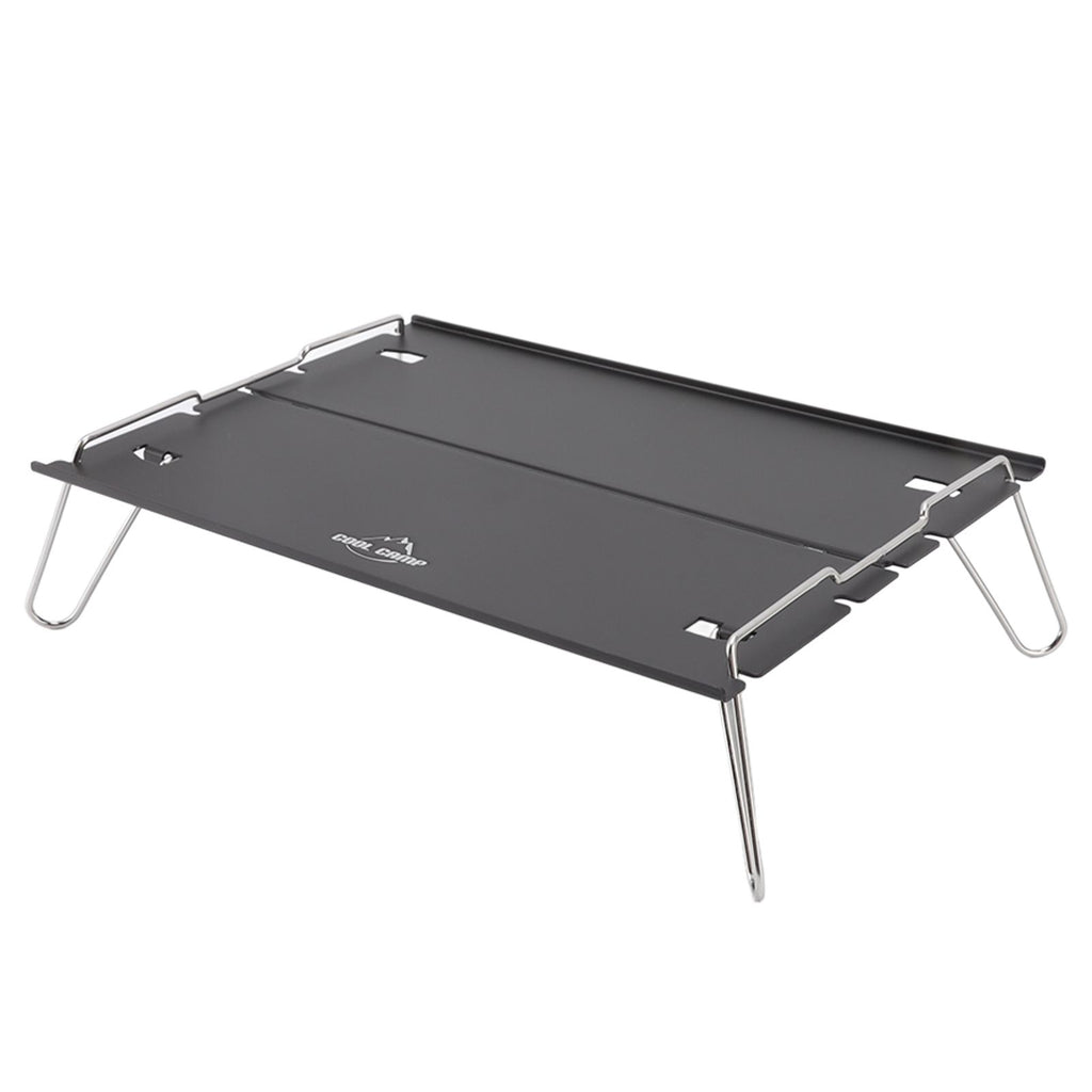 Outdoor Folding Table Aluminum Alloy Stainless Steel Black Portable Picnic Table for Camping Traveling Mountaineering