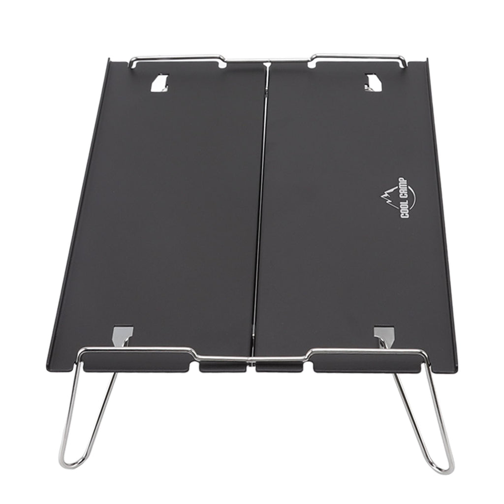 Outdoor Folding Table Aluminum Alloy Stainless Steel Black Portable Picnic Table for Camping Traveling Mountaineering