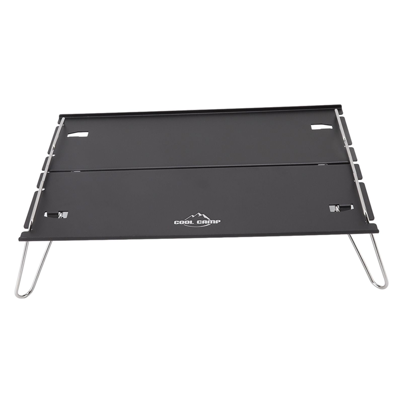 Outdoor Folding Table Aluminum Alloy Stainless Steel Black Portable Picnic Table for Camping Traveling Mountaineering