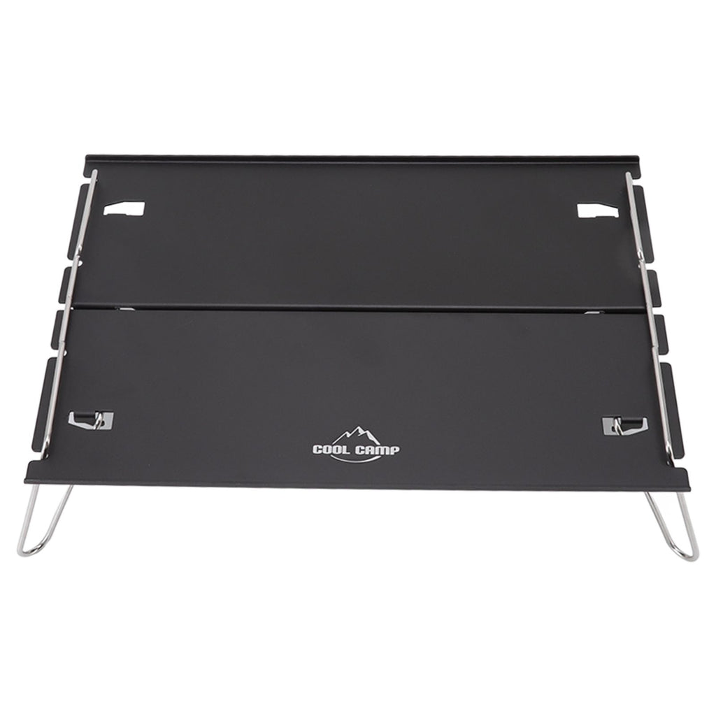 Outdoor Folding Table Aluminum Alloy Stainless Steel Black Portable Picnic Table for Camping Traveling Mountaineering