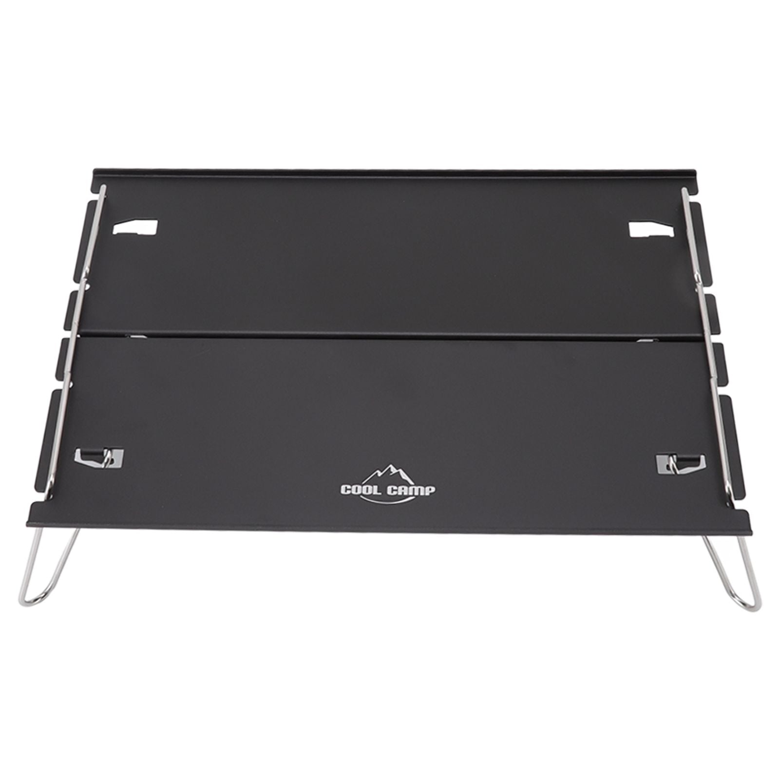 Outdoor Folding Table Aluminum Alloy Stainless Steel Black Portable Picnic Table for Camping Traveling Mountaineering