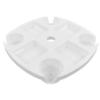 Beach Umbrella Table Tray White Round Umbrella Tray with 4 Cup Holder for Snack Drink