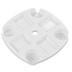 Beach Umbrella Table Tray White Round Umbrella Tray with 4 Cup Holder for Snack Drink