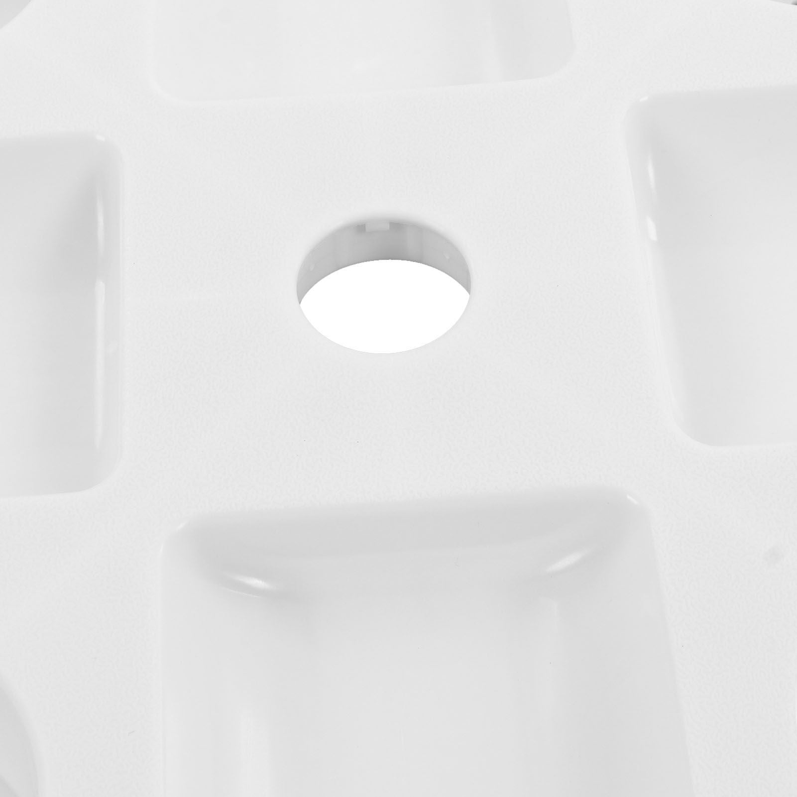 Beach Umbrella Table Tray White Round Umbrella Tray with 4 Cup Holder for Snack Drink