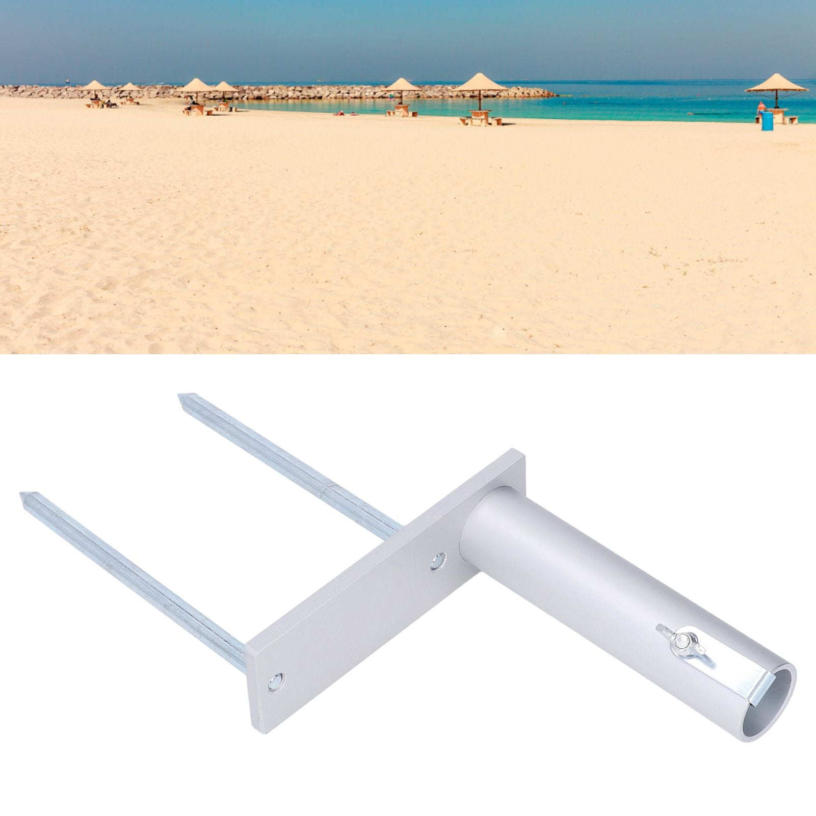 Portable Beach Umbrella Stake Heavy Duty Aluminium Alloy Sand Anchor for Outdoor Garden Yard