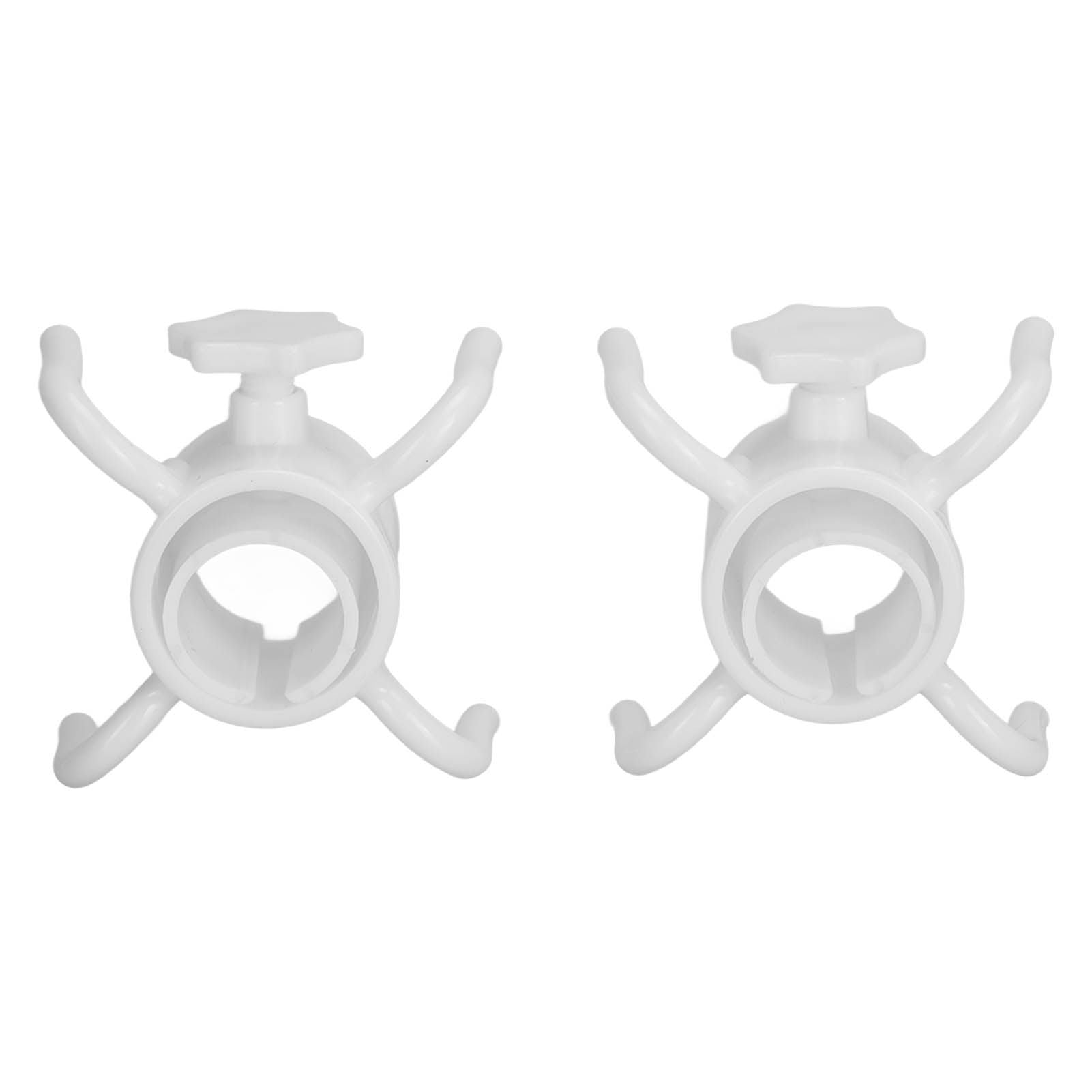 2Pcs Plastic Beach Umbrella Hanging Hook Umbrella Hanger 4 Prong Towel Hat Sunglasses Holder White