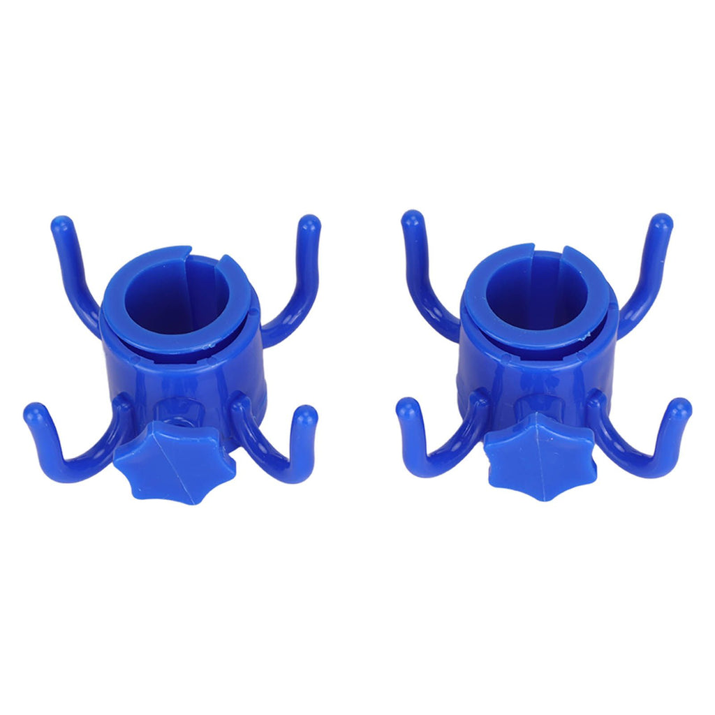 2Pcs Plastic Beach Umbrella Hanging Hook Umbrella Hanger 4 Prong Towel Hat Sunglasses Holder Blue