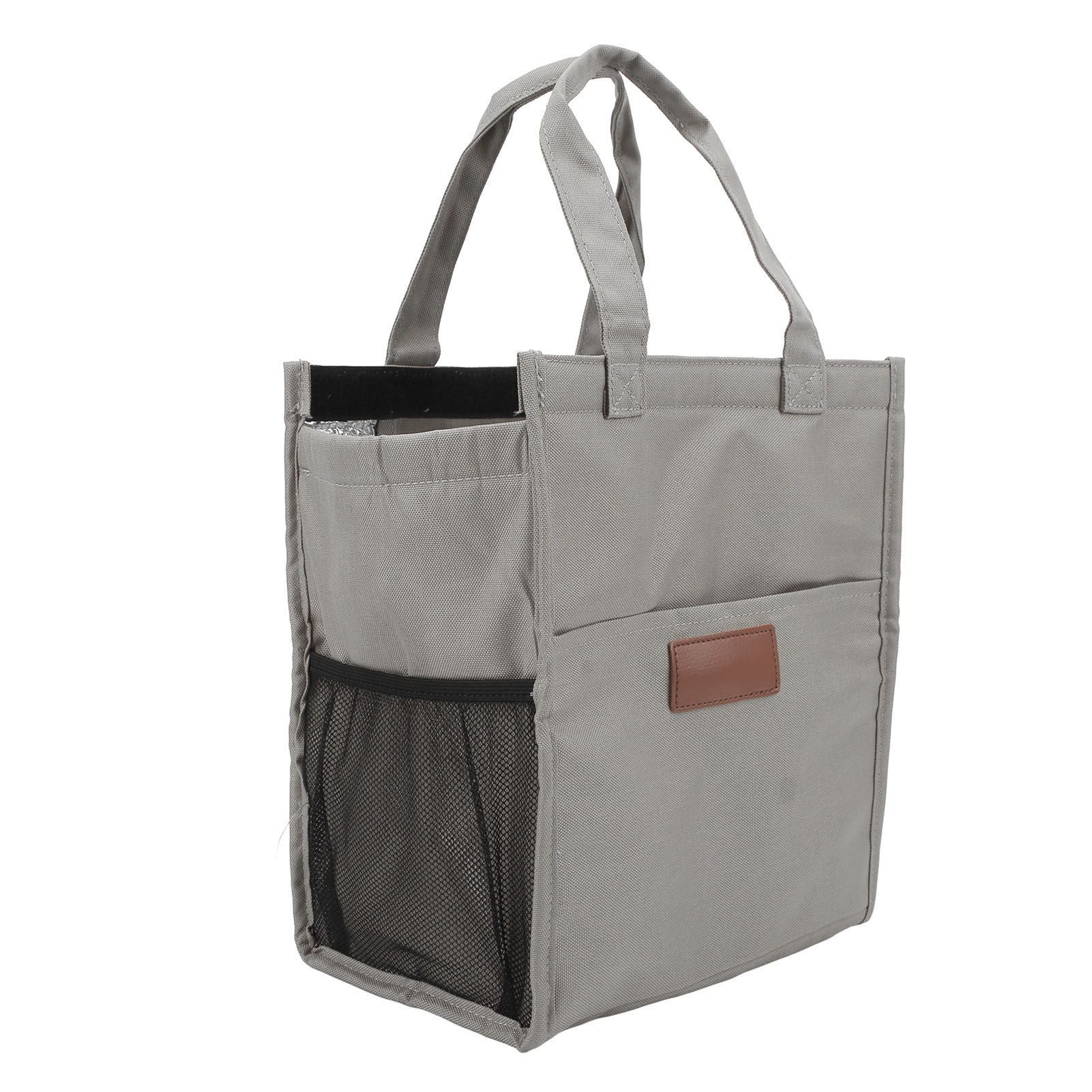 Aluminum Foil Simple Thermal Insulation Lunch Box Bag Oxford Cloth Large Capacity Thickened Bento Bag Grey