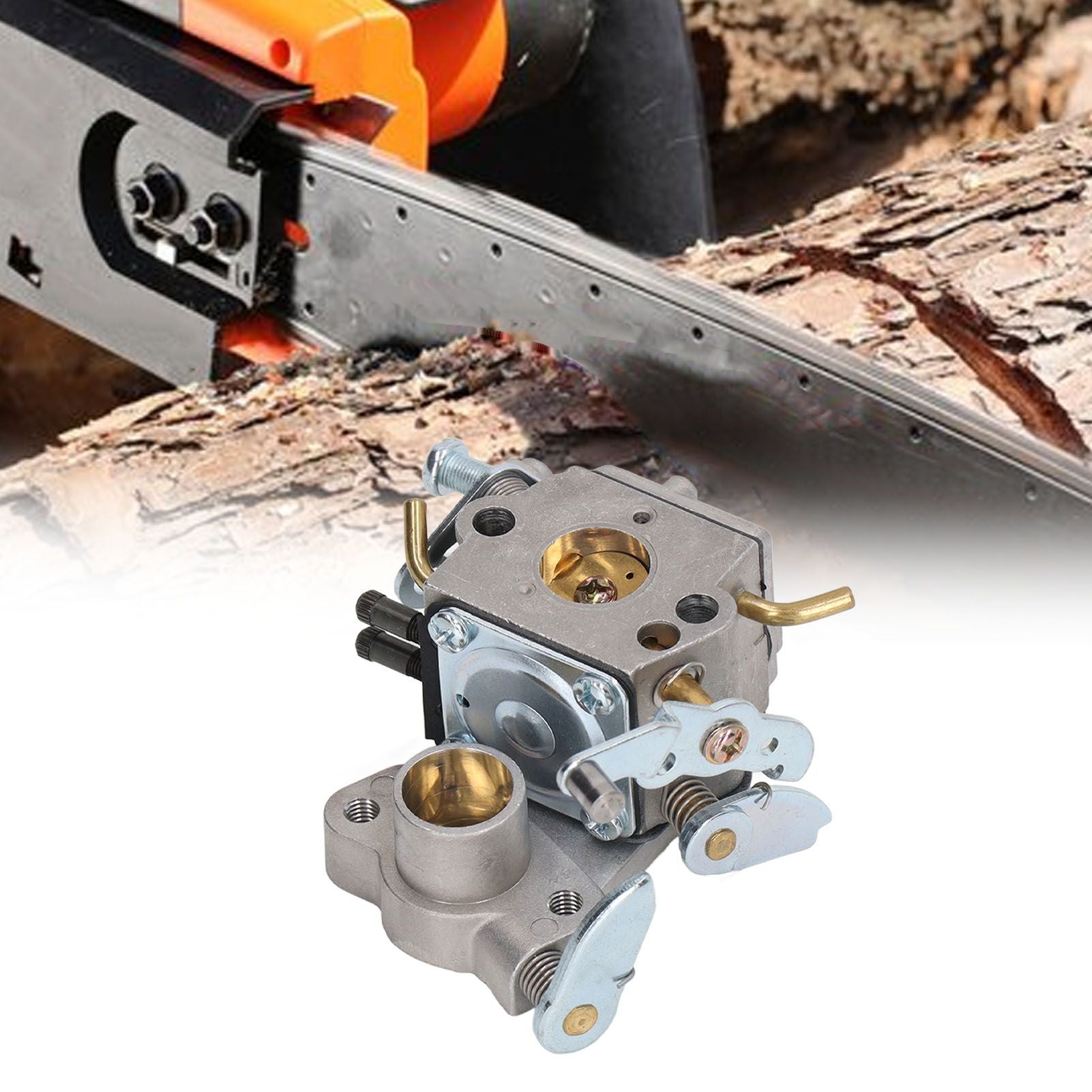 Chainsaw Carburetor Kit with Spark Plug Oil Filter Check Valve for Poulan SM4218AVX SM4518AVX