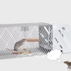 Mice Catch Cage Stainless Steel Full Automatic Dual Door Design Sensitive Mousetrap Cage for Indoor