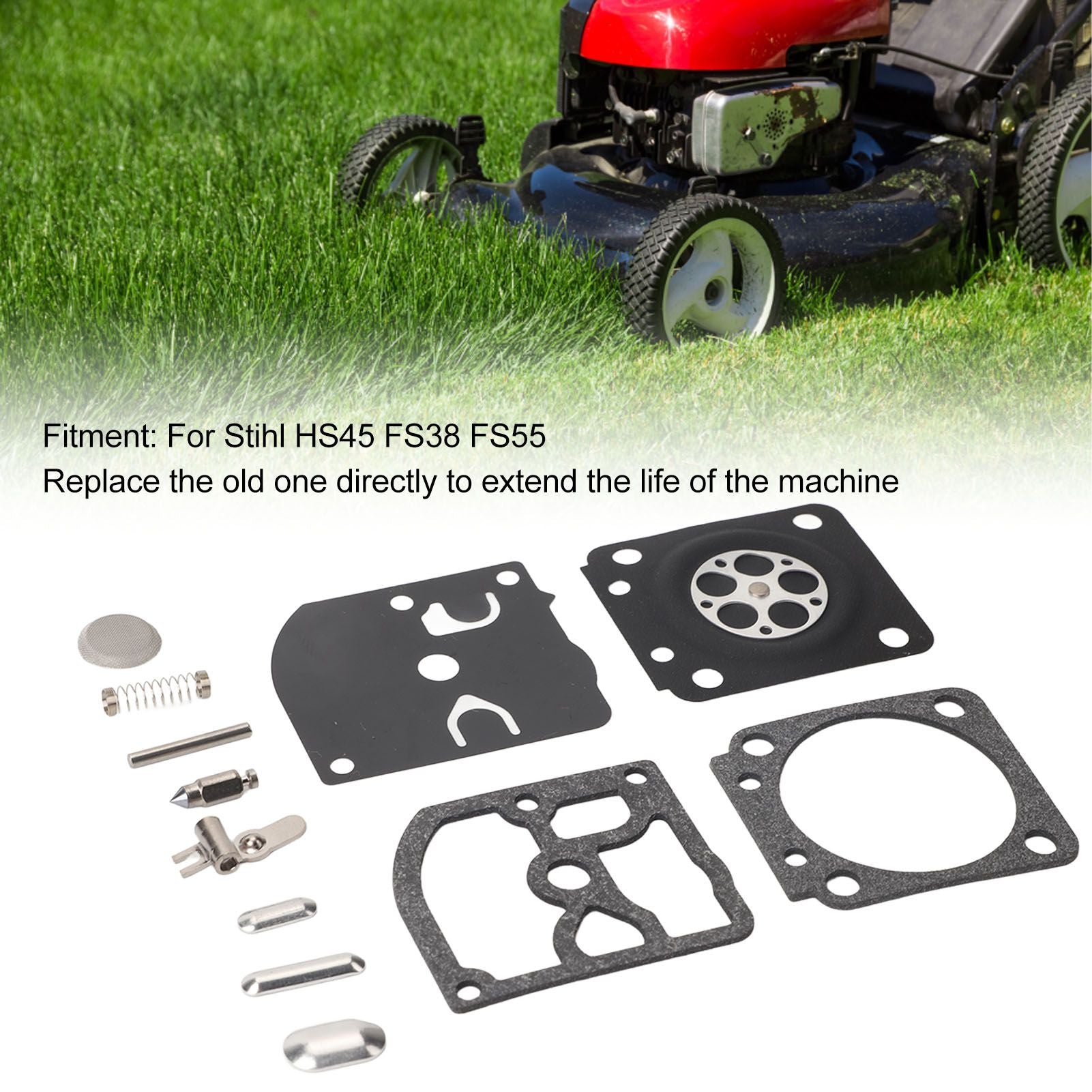 Trimmer Carburetor Repair Kit Carb Gasket Primer Bulb Set for Stihl HS45 FS38 FS55 Lawn Mower