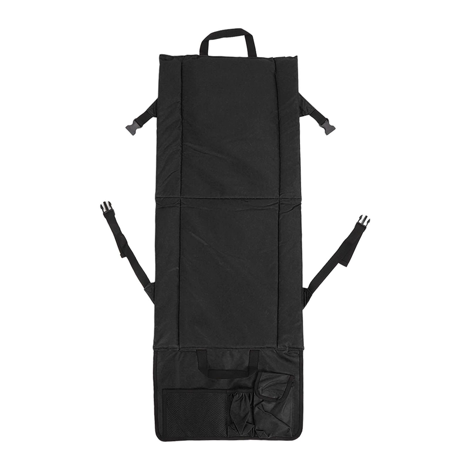 Folding Stadium Chair Adjustable Angle 600D Oxford Cloth Portable Bleacher Cushions with Pocket for Sandbeach Picnic BBQ Black