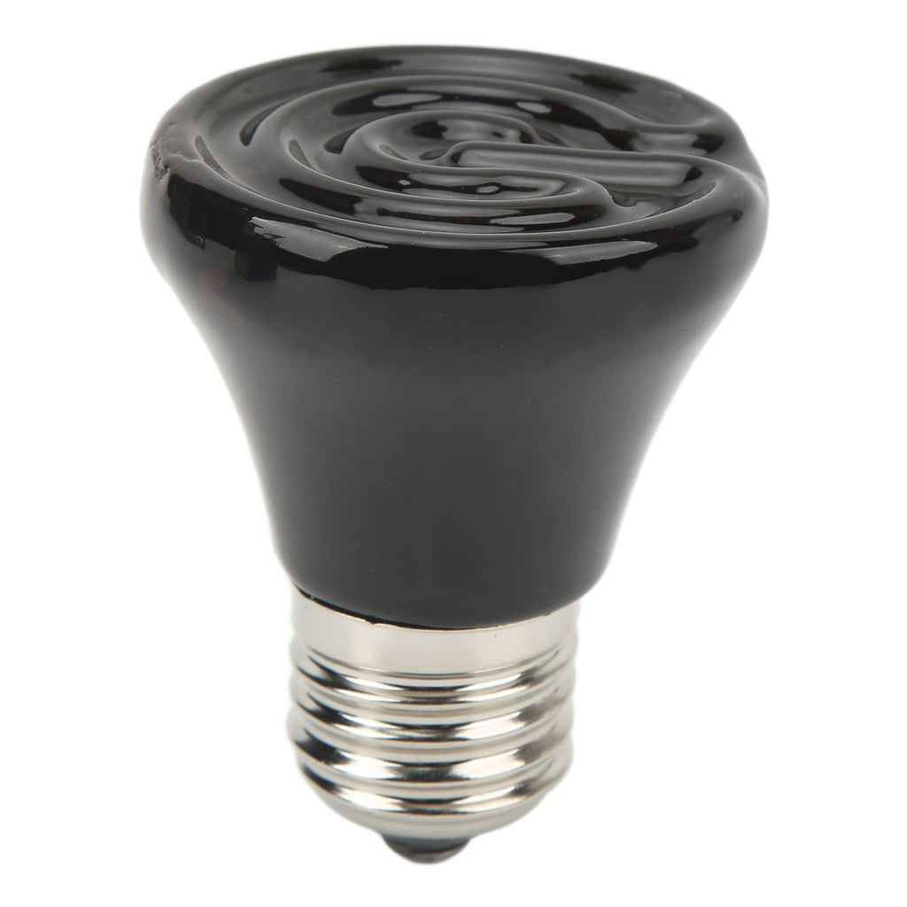 Ceramic Reptile Heat Lamp Bulb Mini Infrared Heat Ceramic Amphibian Heating Lamp for Lizards Reptiles 220V‑240V 25W Black