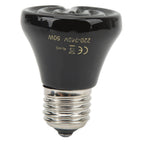 Ceramic Reptile Heat Lamp Bulb Mini Infrared Heat Ceramic Amphibian Heating Lamp for Lizards Reptiles 220V‑240V 50W Black