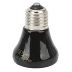 Ceramic Reptile Heat Lamp Bulb Mini Infrared Heat Ceramic Amphibian Heating Lamp for Lizards Reptiles 220V‑240V 75W Black