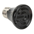 Ceramic Reptile Heat Lamp Bulb Mini Infrared Heat Ceramic Amphibian Heating Lamp for Lizards Reptiles 220V‑240V 100W Black
