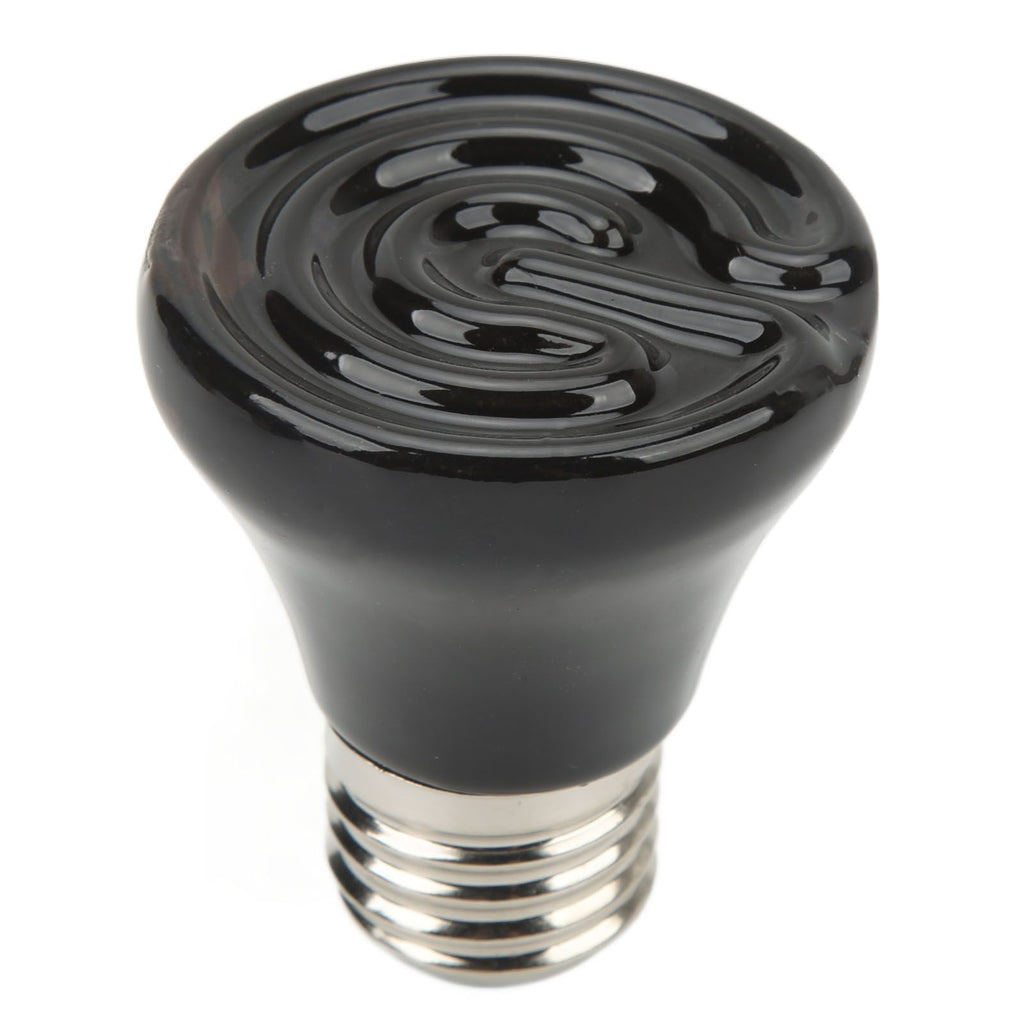 Ceramic Reptile Heat Lamp Bulb Mini Infrared Heat Ceramic Amphibian Heating Lamp for Lizards Reptiles 220V‑240V 100W Black
